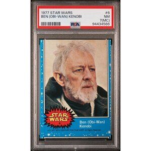RARE MISCUT PSA 7 1977 Topps Star Wars Trading Card #6 Ben Obi-Wan Kenobi